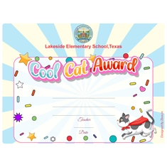 Cool Cat Classroom Award Certificate